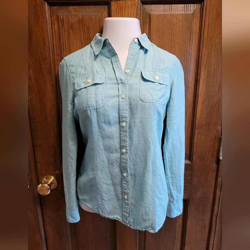 Banana Republic Sz S Long Sleeve Button Down P2P 17 L 20.5